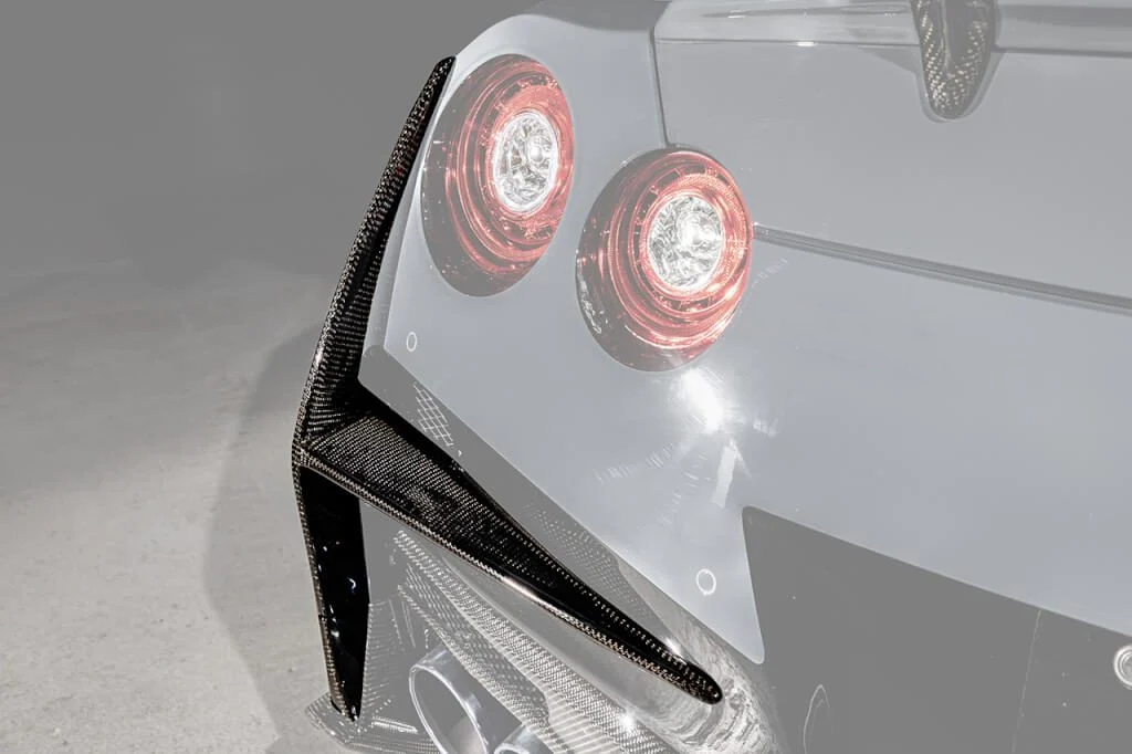 Nissan GTR R35 CBA DBA EBA 2008 2009 2010 2011 2012 2013 2014 2015 2016 2017 2018 2019 2020 2021 2022 2023 2024 with Aftermarket Parts - TSV2 Style Rear Bumper Bent Trim Carbon Fiber / FRP from Aero Republic