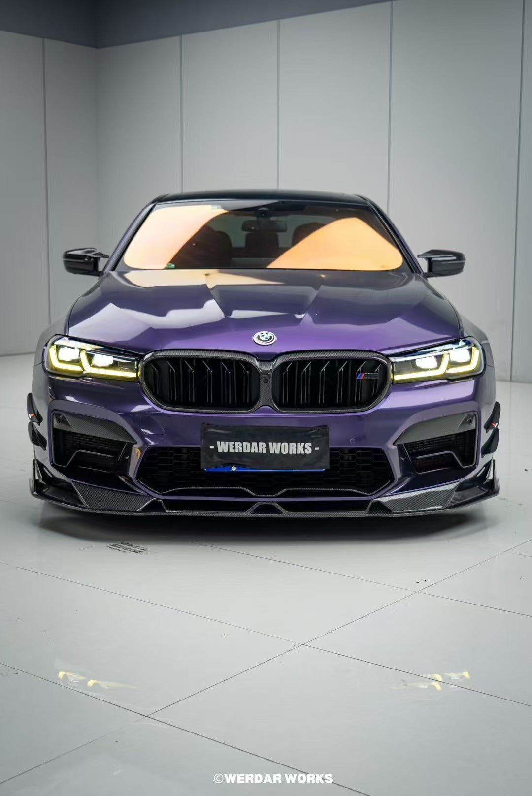 BMW M5 / M5C F90 Pre-LCI 2018 2019 2020 & M5 / M5C F90 LCI 2021 2022 2023 2024 With Aftermarket Parts - AE Lower Lip & Middle Lip?Carbon Fiber from ArmorExtend