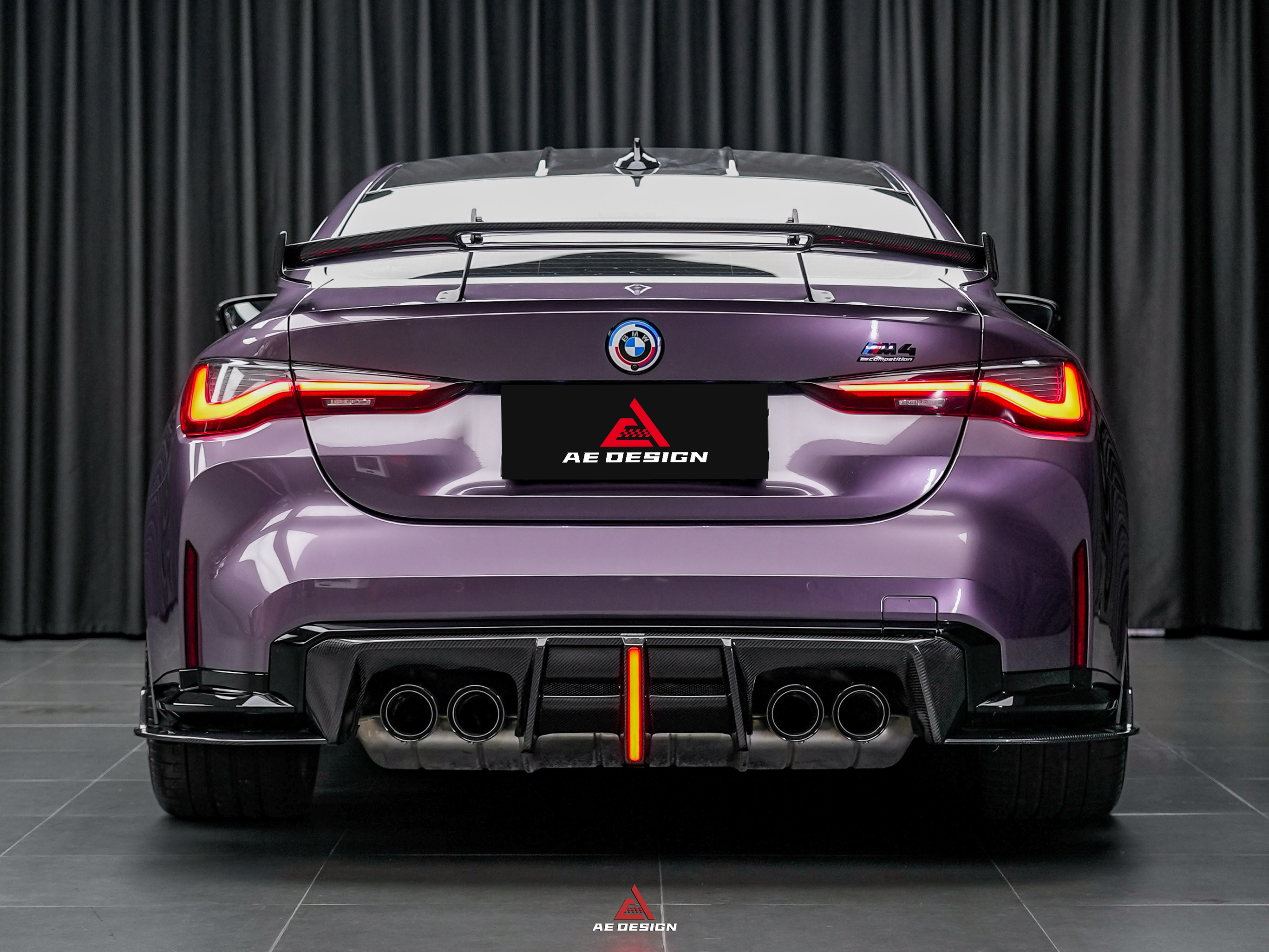 BMW M3 G80 G81 2021 2022 2023 2024 & M4 G82 G83 2021 2022 2023 2024 with Aftermarket Parts - AE V2 Style?Rear Diffuser & Canards Carbon Fiber from ?ArmorExtend