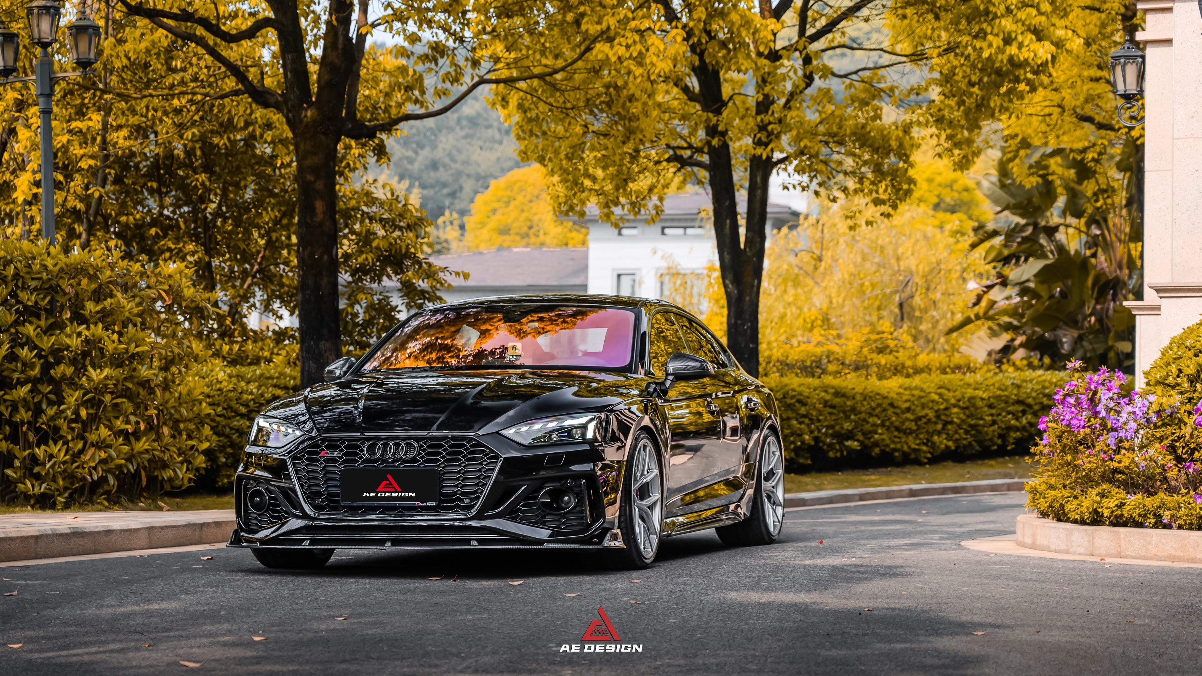 Audi RS5 B9.5 2020 2021 2022 2023 2024?with Aftermarket Parts - AE Style Front Lip Carbon Fiber from ArmorExtend
