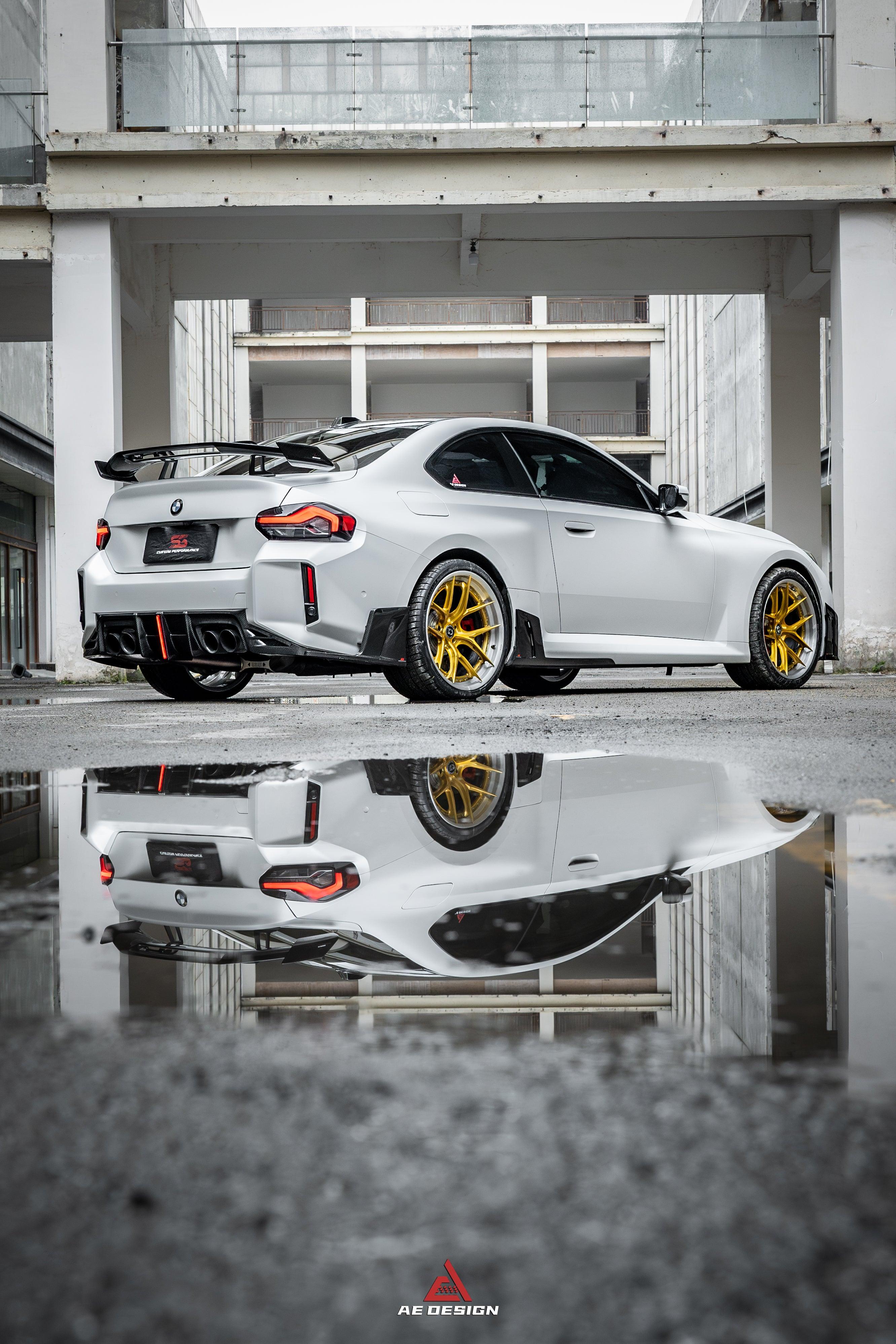 BMW M2 M2C G87 2023 2024 with Aftermarket Parts - ART & ART Street Version & AE Track Version Style Rear Diffuser & Canards Carbon Fiber from ArmorExtend