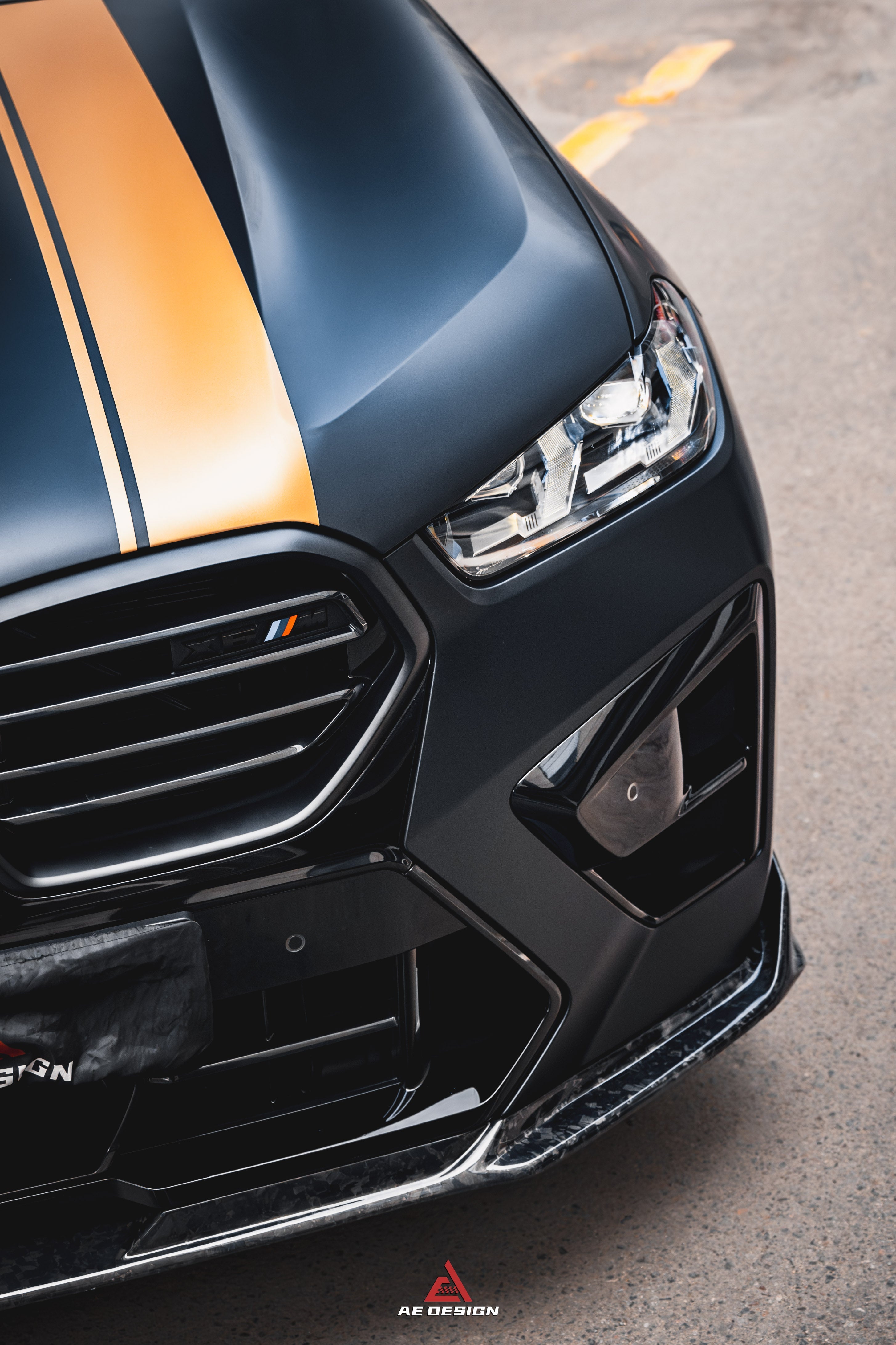 BMW X5M X5MC F95 & X6M X6MC F96 2024-ON (LCI) With Aftermarket Parts - AE Style Front Lip Carbon Fiber?from ArmorExtend