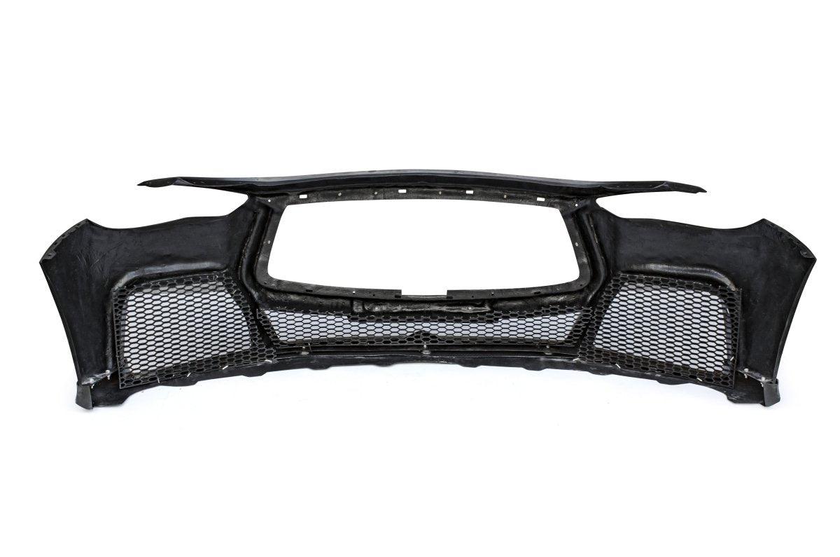 Infiniti Q50 Red Sport 400 Luxe Sensory Signature Premium Pure 2014-ON with Aftermarket Parts - Project Black S Concept Style Front Bumper & Lip Carbon Fiber / FRP from CMST Tuning
