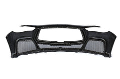Infiniti Q50 Red Sport 400 Luxe Sensory Signature Premium Pure 2014-ON with Aftermarket Parts - Project Black S Concept Style Front Bumper & Lip Carbon Fiber / FRP from CMST Tuning
