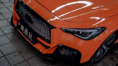 Infiniti Q50 Red Sport 400 Luxe Sensory Signature Premium Pure 2014-ON with Aftermarket Parts - Project Black S Concept Style Front Bumper & Lip Carbon Fiber / FRP from CMST Tuning
