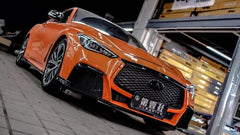 Infiniti Q50 Red Sport 400 Luxe Sensory Signature Premium Pure 2014-ON with Aftermarket Parts - Project Black S Concept Style Front Bumper & Lip Carbon Fiber / FRP from CMST Tuning
