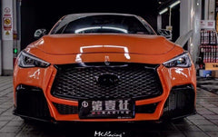 Infiniti Q50 Red Sport 400 Luxe Sensory Signature Premium Pure 2014-ON with Aftermarket Parts - Project Black S Concept Style Front Bumper & Lip Carbon Fiber / FRP from CMST Tuning

