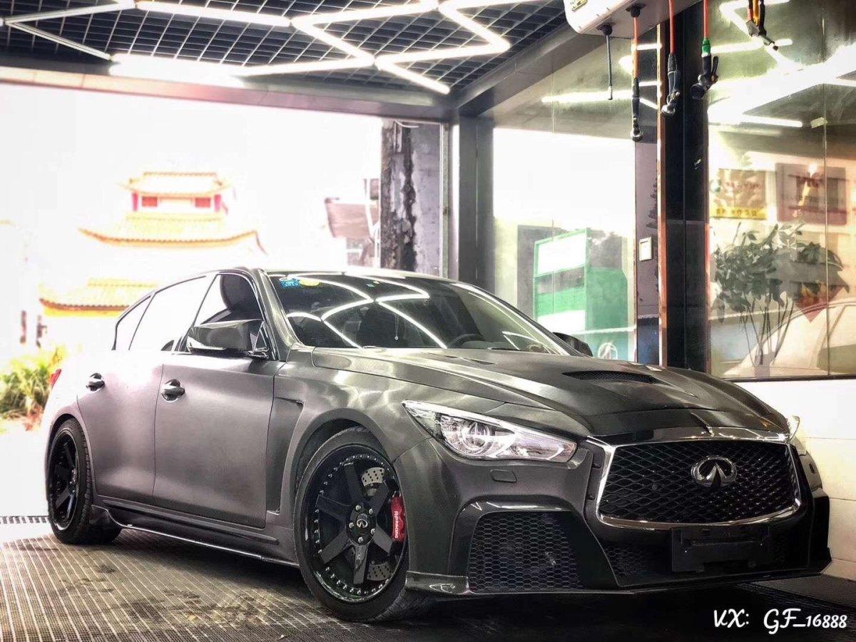 Infiniti Q50 Red Sport 400 Luxe Sensory Signature Premium Pure 2014-ON with Aftermarket Parts - Project Black S Concept Style Front Bumper & Lip Carbon Fiber / FRP from CMST Tuning
