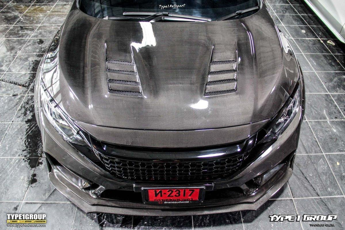 Upgrade Your Honda Civic 10th Gen FC1 FC2 FC5 FC6 2016-2021 & Civic 10th Gen FC3 FC4 FK7 2017-2021 with Aftermarket Parts - Front Bumper & Lip Carbon Fiber / FRP from CMST Tuning
