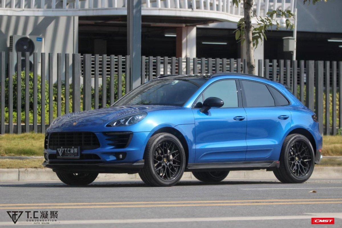 Porsche Macan 95B.1 Base/S 2015-2018 with Aftermarket Parts - Carbon Fiber & FRP Front Lip from CMST Tuning
