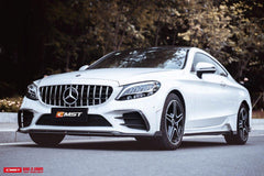 Mercedes Benz AMG C43 C300 W205 2019-2023 (C300 requires sports package front bumper) with Aftermarket Parts - Front Lip Splitter Carbon Fiber / FRP from CMST Tuning
