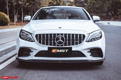 Mercedes Benz AMG C43 C300 W205 2019-2023 (C300 requires sports package front bumper) with Aftermarket Parts - Front Lip Splitter Carbon Fiber / FRP from CMST Tuning
