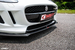 Jaguar F-Type SVR R S Base 2014-2020 with Aftermarket Parts - Front Lip Splitter Carbon Fiber / FRP from CMST Tuning