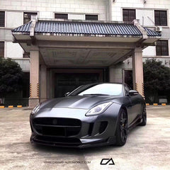 Jaguar F-Type SVR R S Base 2014-2020 with Aftermarket Parts - Front Lip Splitter Carbon Fiber / FRP from CMST Tuning