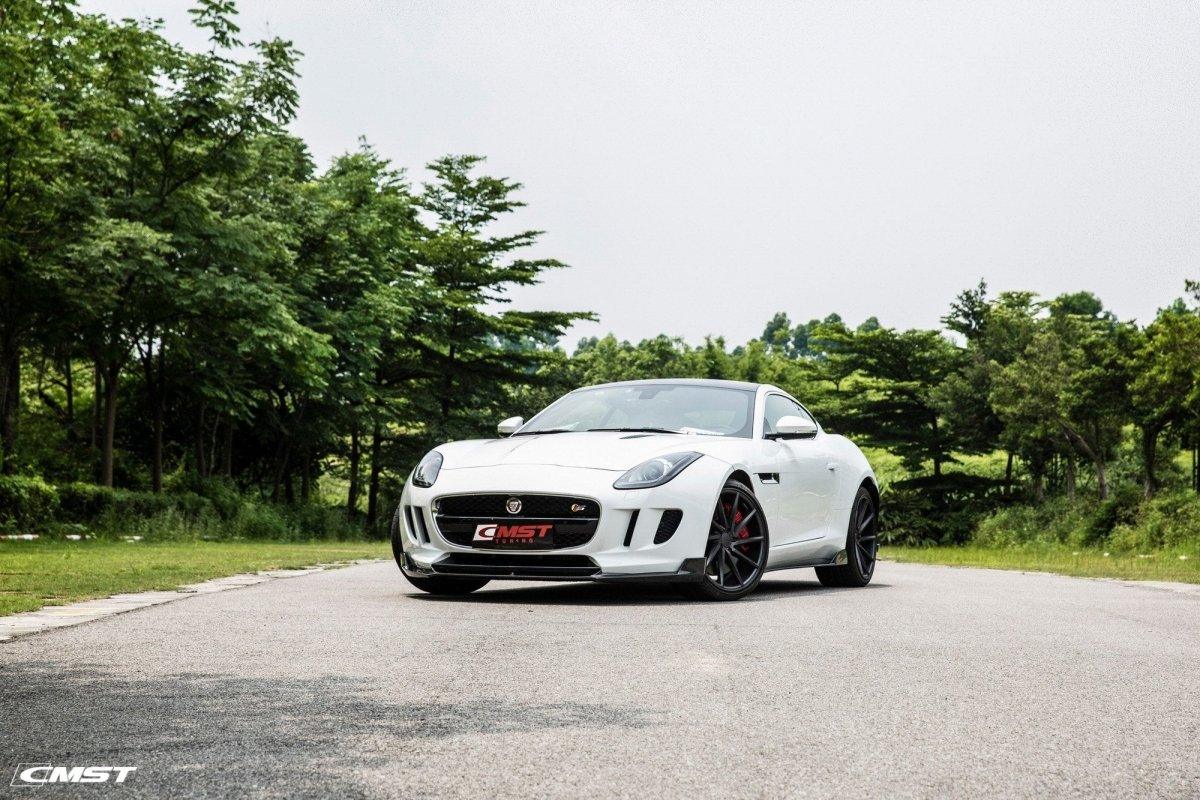 Jaguar F-Type SVR R S Base 2014-2020 with Aftermarket Parts - Front Lip Splitter Carbon Fiber / FRP from CMST Tuning