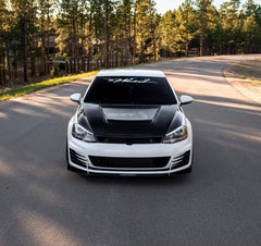 Volkswagen Golf R GTI Base MK7 MK7.5 2015-2021 with Aftermarket Parts - V2 Clearview Glass Style Hood Bonnet Carbon Fiber / FRP from CMST Tuning