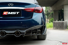 Infiniti Q50 Red Sport 400 Luxe Sensory Signature Premium Pure 2014-ON with Aftermarket Parts - Rear Bumper & Diffuser Carbon Fiber / FRP from CMST Tuning
