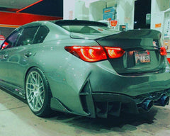 Infiniti Q50 Red Sport 400 Luxe Sensory Signature Premium Pure 2014-ON with Aftermarket Parts - Rear Bumper & Diffuser Carbon Fiber / FRP from CMST Tuning
