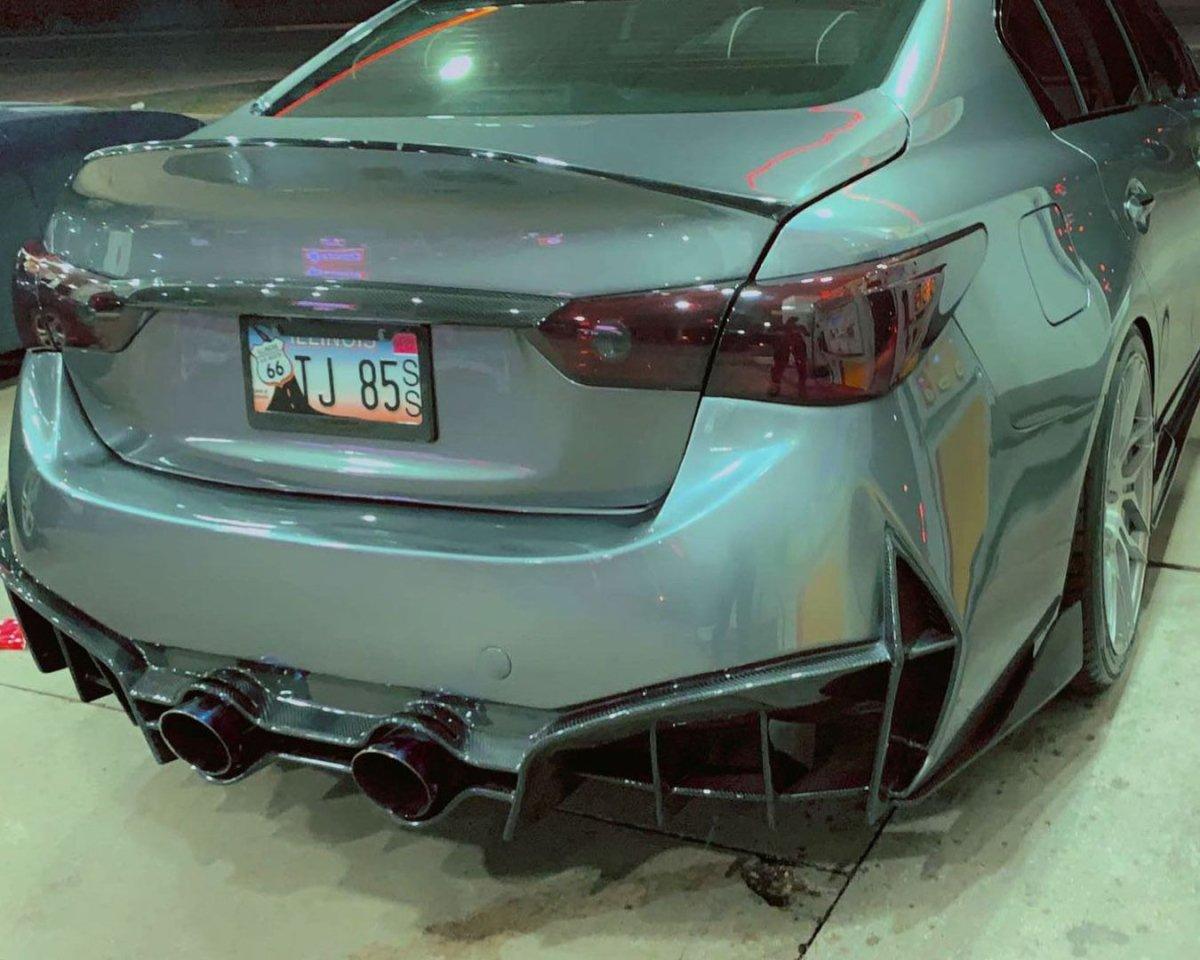 Infiniti Q50 Red Sport 400 Luxe Sensory Signature Premium Pure 2014-ON with Aftermarket Parts - Rear Bumper & Diffuser Carbon Fiber / FRP from CMST Tuning
