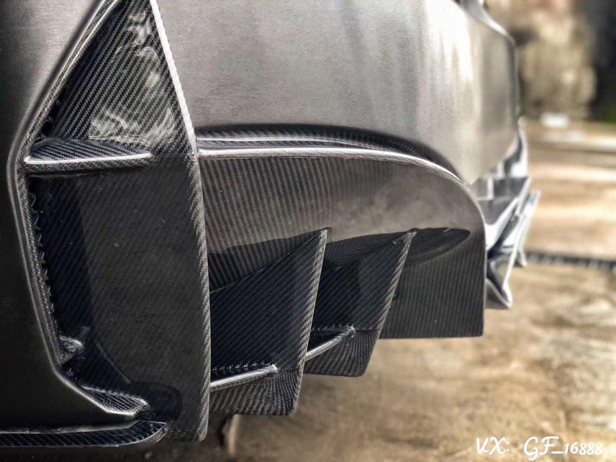 Infiniti Q50 Red Sport 400 Luxe Sensory Signature Premium Pure 2014-ON with Aftermarket Parts - Rear Bumper & Diffuser Carbon Fiber / FRP from CMST Tuning
