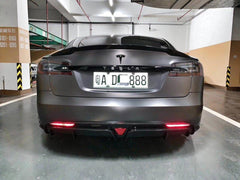 Tesla Model S 2nd Gen late 2016-early 2021 with Aftermarket Parts - Rear Diffuser & Canards Carbon Fiber / FRP from CMST Tuning