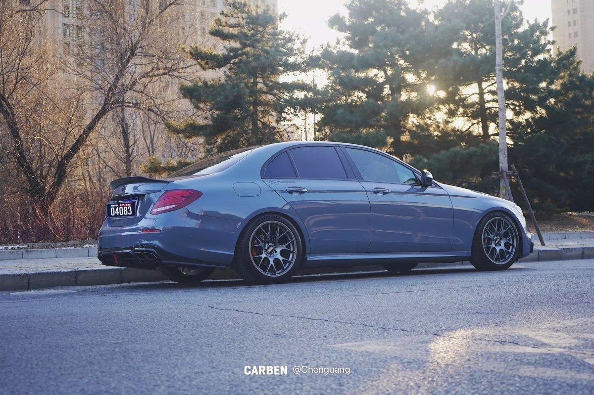 Mercedes Benz E-Class E63S E63 E53 E43 AMG E550 E450 E400 E350 E300 W213 2017-2023 (non-AMG models requires sport package bumper) with Aftermarket Parts - Rear Diffuser Carbon Fiber/FRP from CMST Tuning
