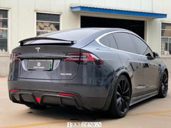 Tesla Model X P100D 100D 90D 75D 60D Performance Long Range Base 2016-2021 with Aftermarket Parts - Rear Trunk Spoiler Carbon Fiber / FRP from CMST Tuning
