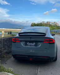 Tesla Model X P100D 100D 90D 75D 60D Performance Long Range Base 2016-2021 with Aftermarket Parts - Rear Trunk Spoiler Carbon Fiber / FRP from CMST Tuning
