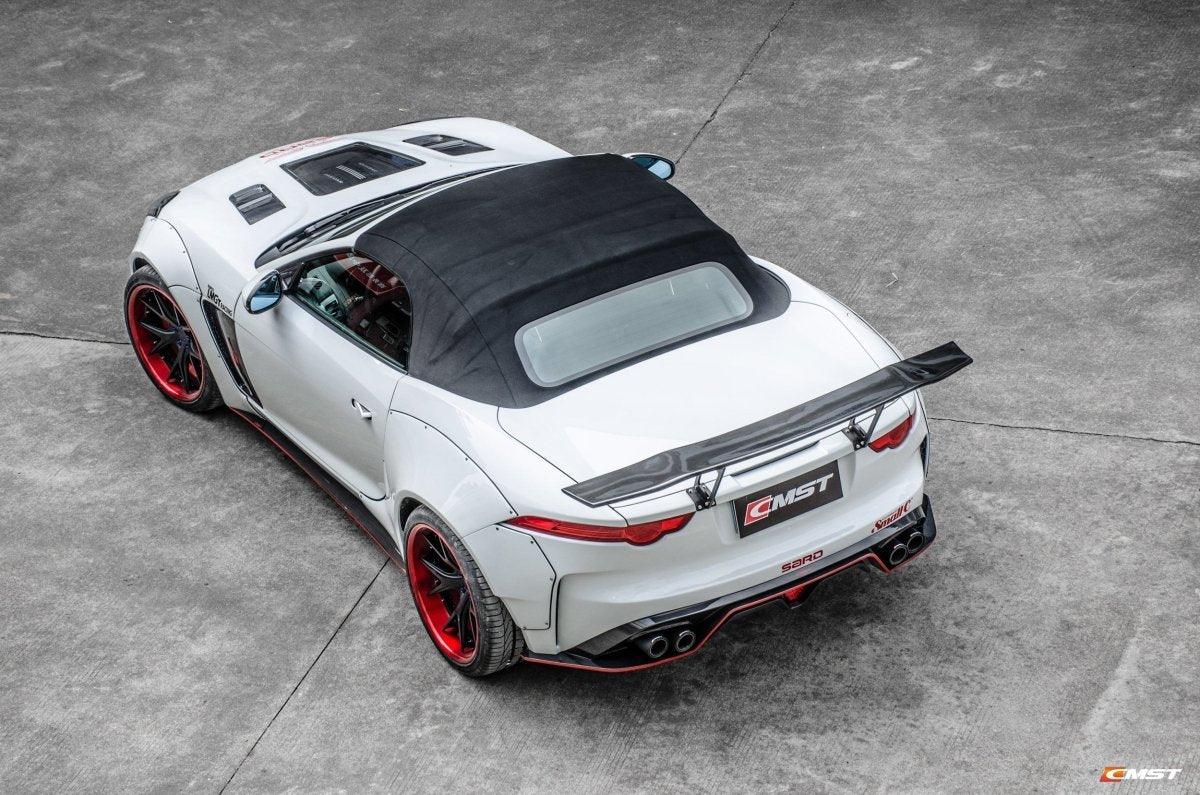 Jaguar F-Type SVR R S Base 2014-ON with Aftermarket Parts - V2 Style Rear Spoiler Wing Carbon Fiber / FRP from CMST Tuning
