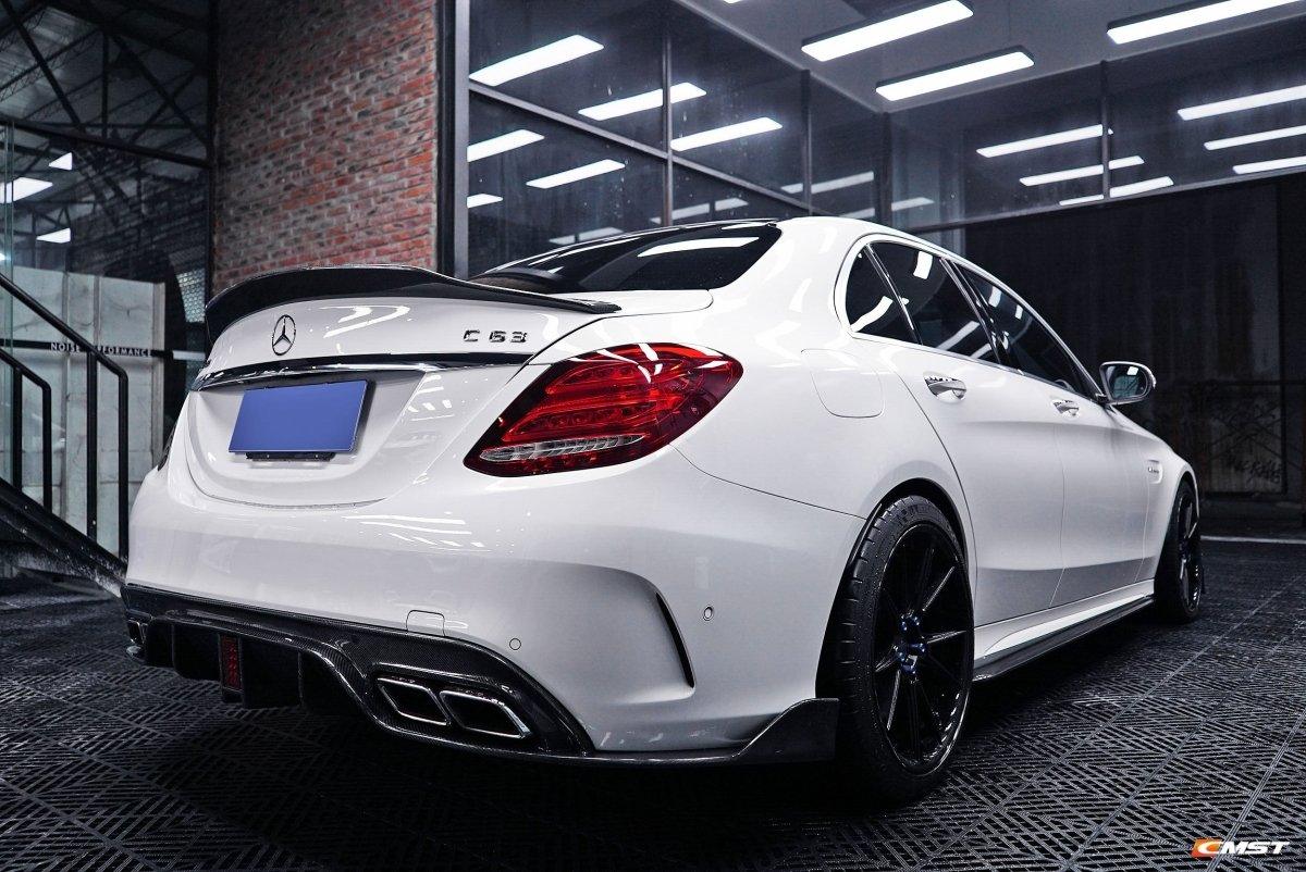 Mercedes Benz C-Class C63S C63 C43 AMG C400 C300 W205 2015-2021 Sedan & C-Class C63S C63 C43 AMG C300 W205 2016-2022 Coupe Convertible with Aftermarket Parts - Carbon Fiber FRP Side Skirts from CMST Tuning