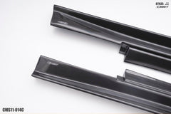 Nissan GTR Nismo T-Spec Black Edition Track Eidtion Premium Pure 2008-2024 with Aftermarket Parts - Stage 2 Style Side Skirts Carbon Fiber / FRP from CMST Tuning
