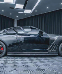 Nissan GTR Nismo T-Spec Black Edition Track Eidtion Premium Pure 2008-2024 with Aftermarket Parts - Stage 2 Style Side Skirts Carbon Fiber / FRP from CMST Tuning

