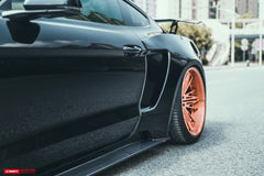 Ford Mustang GT 5.0 Mach1 Bullitt Ecoboost 2.3 S550.2 2018-2023 (Designed to be compatible with CMST S550.2 widebody kit. Goes over OEM rocker panel.) with Aftermarket Parts - Widebody Style Side Skirts Carbon Fiber / FRP from CMST Tuning