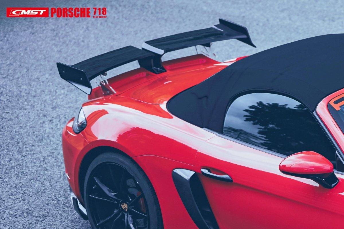 Porsche 718 Cayman Boxster Base S T GTS GT4 Spyder 2017-ON with Aftermarket Parts - Side Vents Carbon Fiber / FRP from CMST Tuning