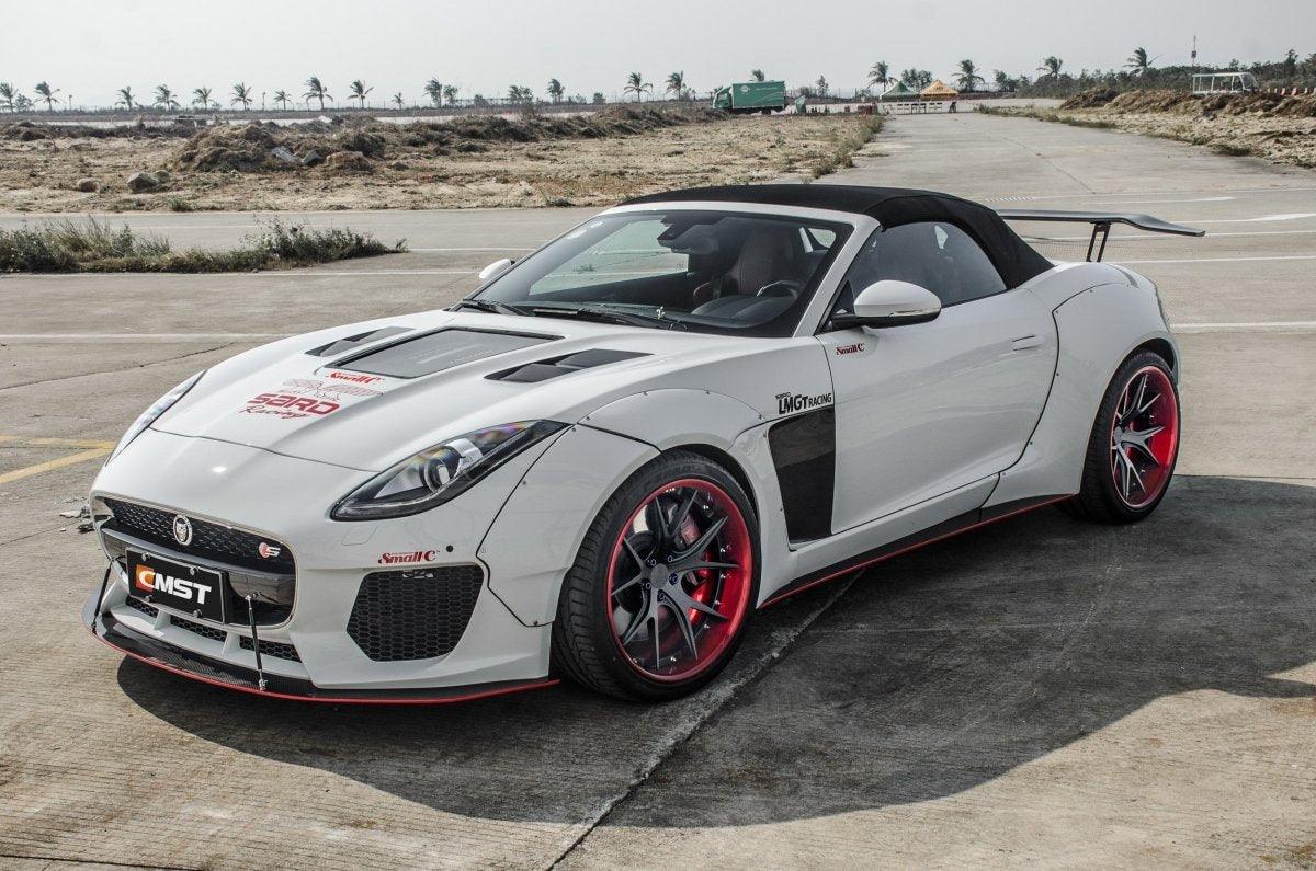 Jaguar F-Type SVR R S Base 2014-2020 with Aftermarket Parts - Tempered Clearview Glass Hood Bonnet Carbon Fiber / FRP from CMST Tuning