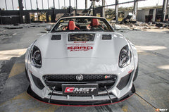 Jaguar F-Type SVR R S Base 2014-2020 with Aftermarket Parts - Tempered Clearview Glass Hood Bonnet Carbon Fiber / FRP from CMST Tuning