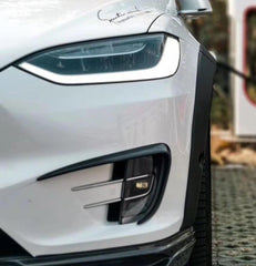 Tesla Model X P100D 100D 90D 75D 60D Performance Long Range Base 2016-2021 with Aftermarket Parts - Upper Valences Carbon Fiber / FRP from CMST Tuning
