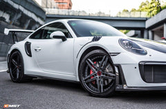 Porsche 991 991.1 911 Carerra Base/S/T 2012-2016 & 991 991.2 911 Carerra Base/S/T 2017-2019 with Aftermarket Parts - GT2RS Style Vacuumed Carbon & FRP Rear Fender Trim from CMST Tuning