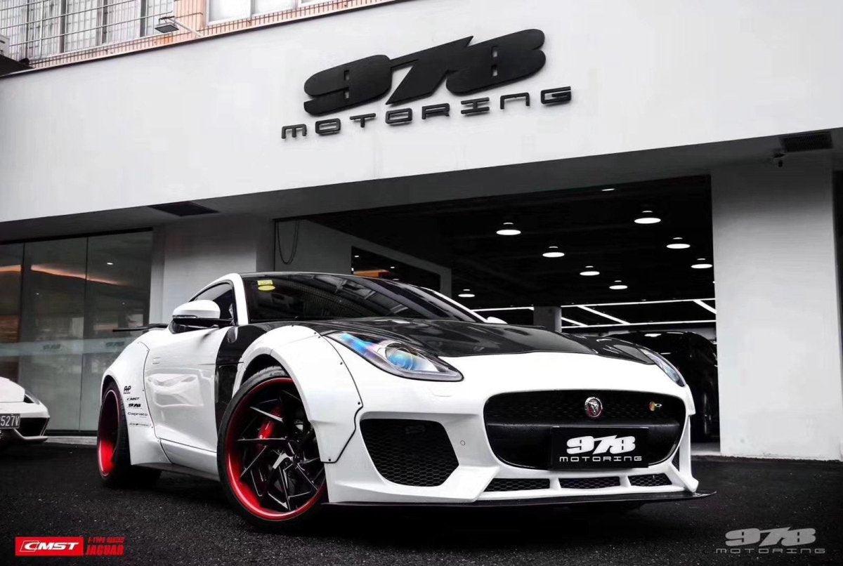 Jaguar F-Type SVR R S Base 2014-2020 with Aftermarket Parts - Front Bumper & Lip Carbon Fiber / FRP from CMST Tuning