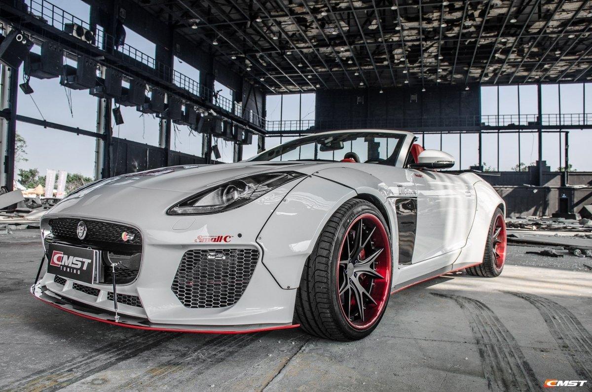 Jaguar F-Type SVR R S Base 2014-2020 with Aftermarket Parts - Front Bumper & Lip Carbon Fiber / FRP from CMST Tuning