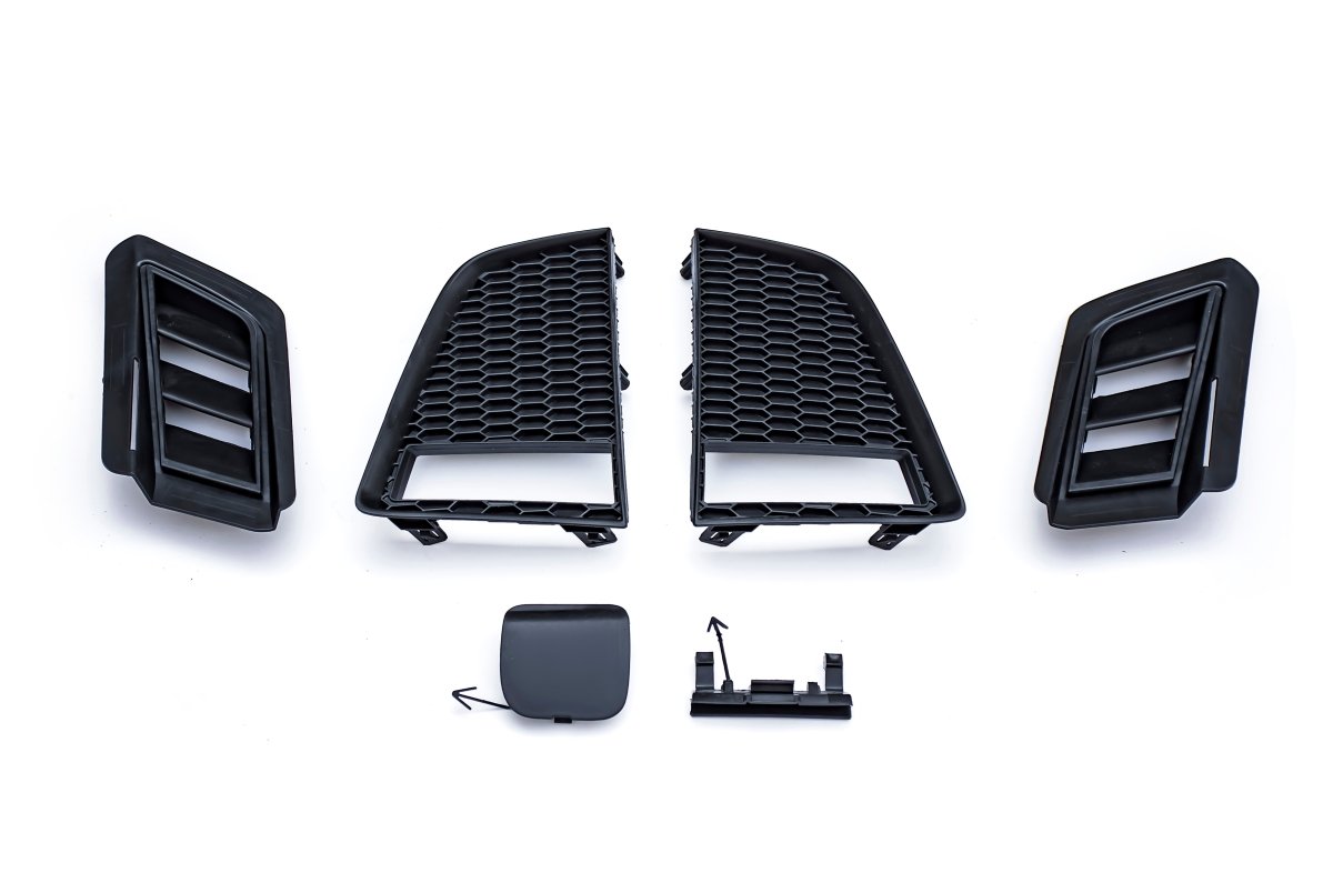 Nissan GTR Nismo T-Spec Black Edition Track Eidtion Premium Pure 2008-2023 (recommened 2017-2024 hood for 2008-2016 cars) with Aftermarket Parts - Facelift Conversion Style Front Bumper Set Polypropylene from CMST Tuning
