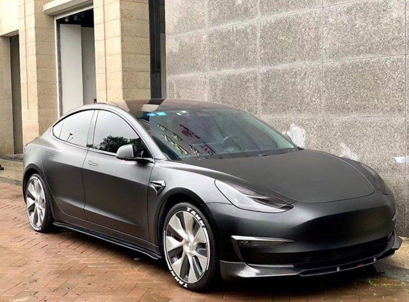 Tesla Model 3 Performance Long Range Standard Base 2017-2023 with Aftermarket Parts - Fender Trim Carbon Fiber / FRP from CMST Tuning