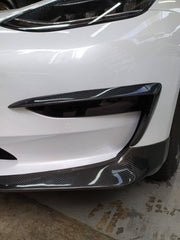 Tesla Model 3 Performance Long Range Standard Base 2017-2023 with Aftermarket Parts - V3 Style Front Lip Splitter Carbon Fiber / FRP from CMST Tuning
