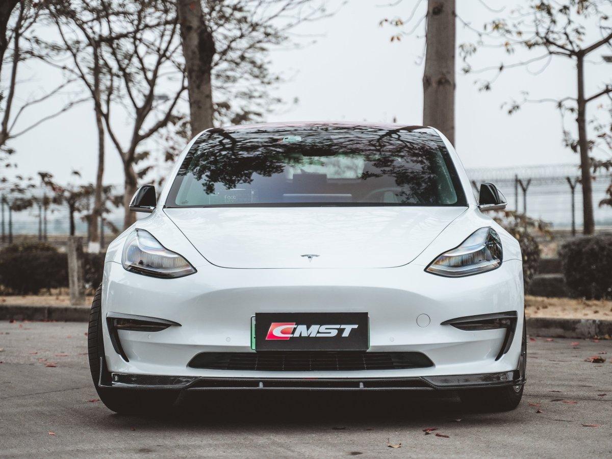 Tesla Model 3 Performance Long Range Standard Base 2017-2023 with Aftermarket Parts - Upper Valences Carbon Fiber/FRP from CMST Tuning