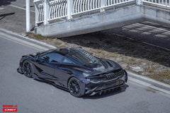 McLaren 720s 2018-2023 with Aftermarket Parts - 765lt Conversion Style Rear Bumper & Rear Diffuser & Rear Canards Carbon Fiber / FRP from CMST Tuning