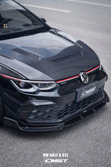 Volkswagen Golf GTI MK8 2022-ON with Aftermarket Parts - Carbon Fiber / FRP Front Bumper Canards from CMST Tuning