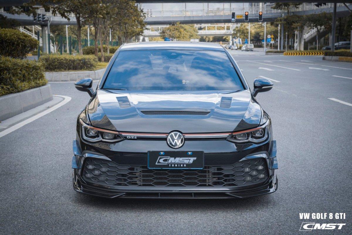 Volkswagen Golf GTI MK8 2022-ON with Aftermarket Parts - Carbon Fiber / FRP Front Bumper Canards from CMST Tuning