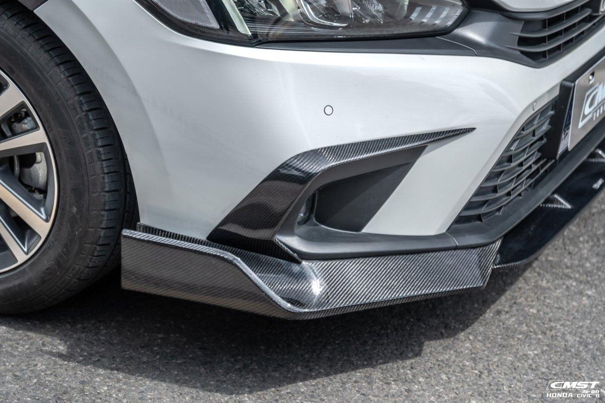 Honda Civic 11th Gen FE1 FE2 FE4 2022-ON with Aftermarket Parts - Front Bumper Intake Vent Cover Carbon Fiber / FRP from CMST Tuning
