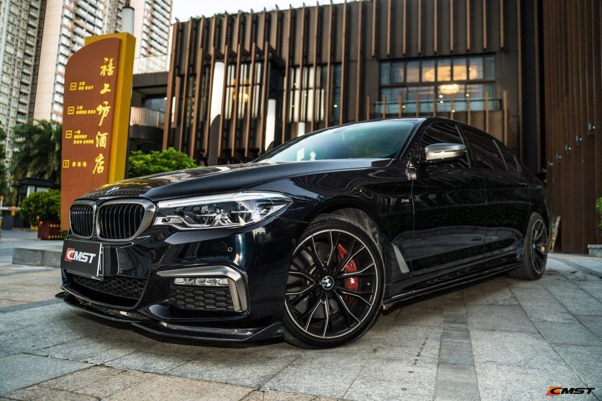 BMW 5 Series M550 540 530 (with M-package bumper, does not fit base model) G30 Pre-LCI 2017 2018 2019 2020 with Aftermarket Parts - Front Bumper Upper Valences Carbon Fiber / FRP from CMST Tuning