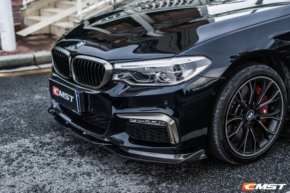 BMW 5 Series M550 540 530 (with M-package bumper, does not fit base model) G30 Pre-LCI 2017 2018 2019 2020 with Aftermarket Parts - Front Bumper Upper Valences Carbon Fiber / FRP from CMST Tuning